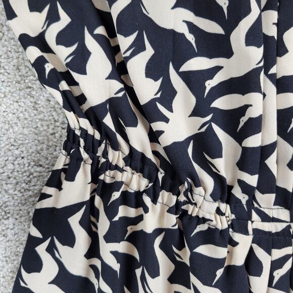 RACHEL Rachel Roy Strapless Bird Print Dress‎ Womens M Black Cream - Picture 12 of 12